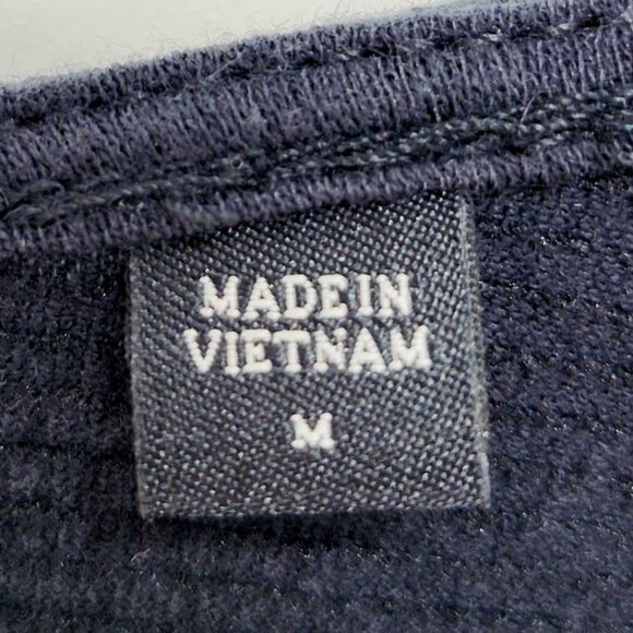 Colleen Lopez Navy Ruffle Sleeve Open-Front Black Cardigan Sweater Size M New - Picture 3 of 15